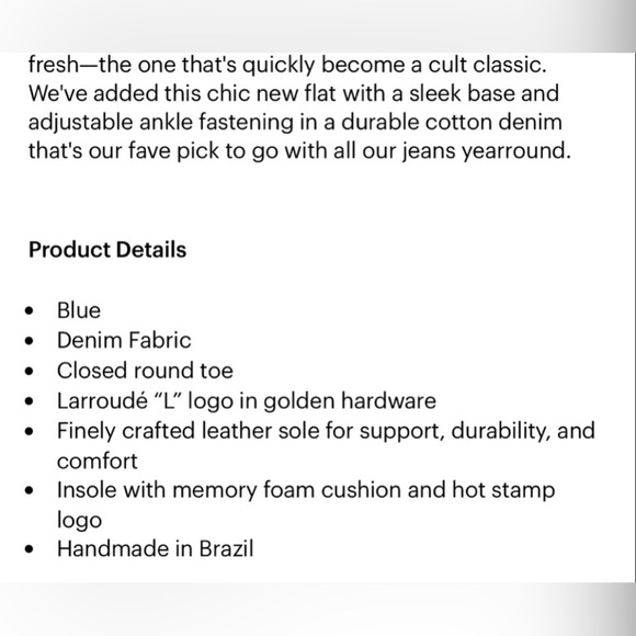 Blair Ballet Flat In Blue Denim 6 - Picture 7 of 7